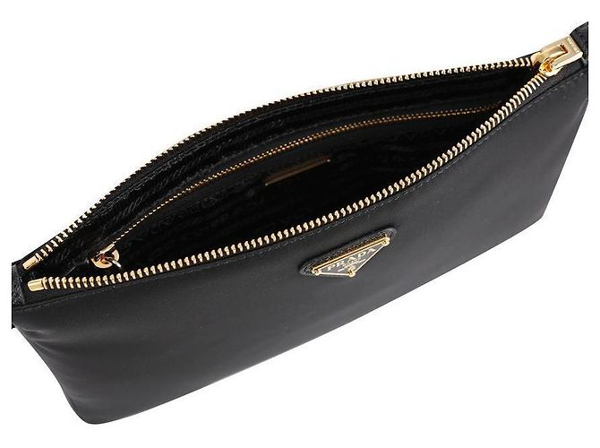 Prada Bolsa Pouch de Nylon para Mulheres Preto - vista 8
