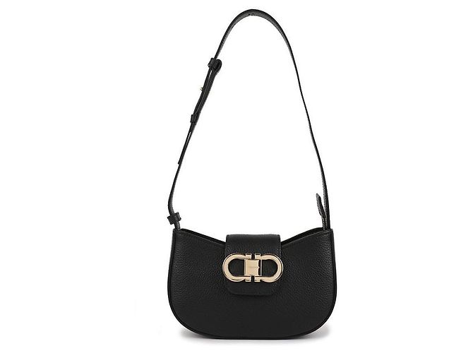 Salvatore Ferragamo Borsa a Spalla Gancini Mini Nero - vista 3