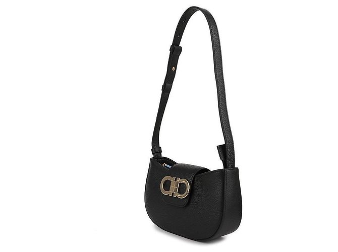 Salvatore Ferragamo Borsa a Spalla Gancini Mini Nero - vista 4