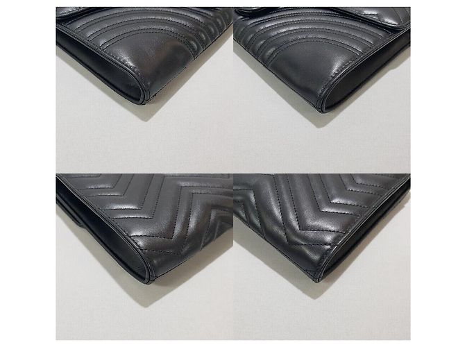 Gucci Borsa Clutch GG Marmont Matelassé Nero - vista 6