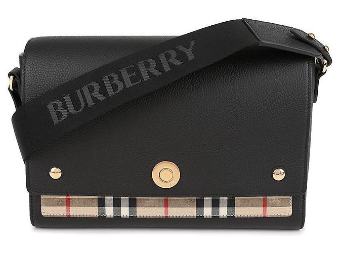 Burberry Borsa a tracolla con motivo check Nero - vista 3
