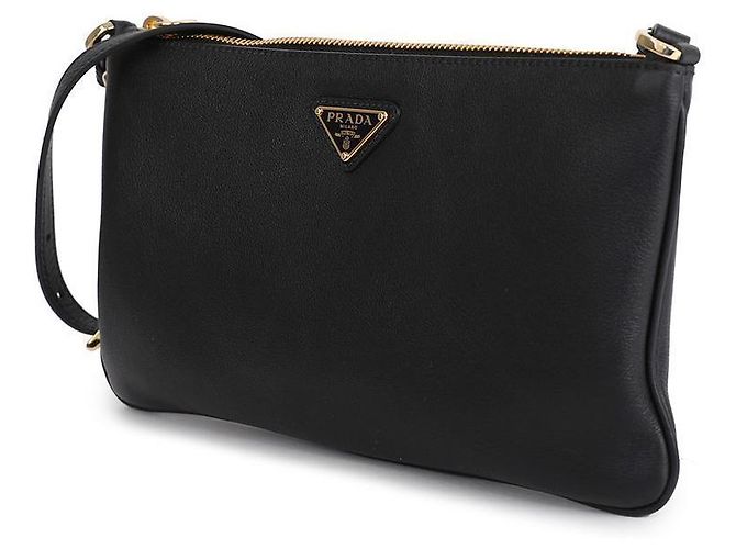 Prada Borsa a spalla in pelle morbida Nero - vista 4