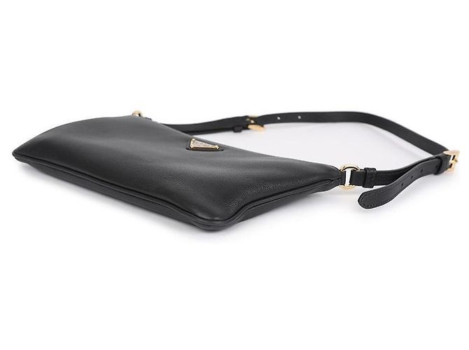 Prada Borsa a spalla in pelle morbida Nero - vista 6