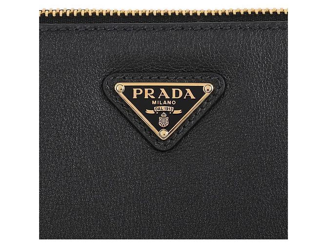 Prada Borsa a spalla in pelle morbida Nero - vista 9