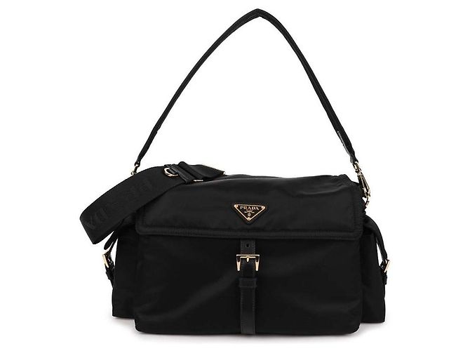 Prada Borsa a Spalla Explorer Grande in Re-Nylon Nero - vista 3