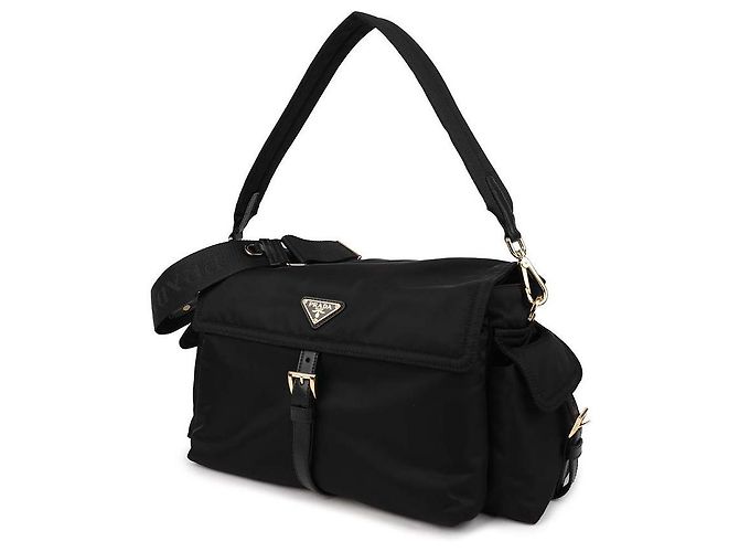 Prada Borsa a Spalla Explorer Grande in Re-Nylon Nero - vista 4