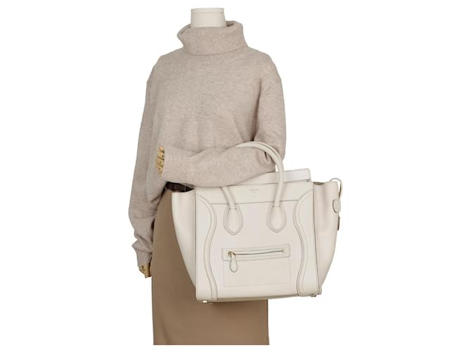 Luggage Céline Mini Tote Reisetasche Weiß - Ansicht 17