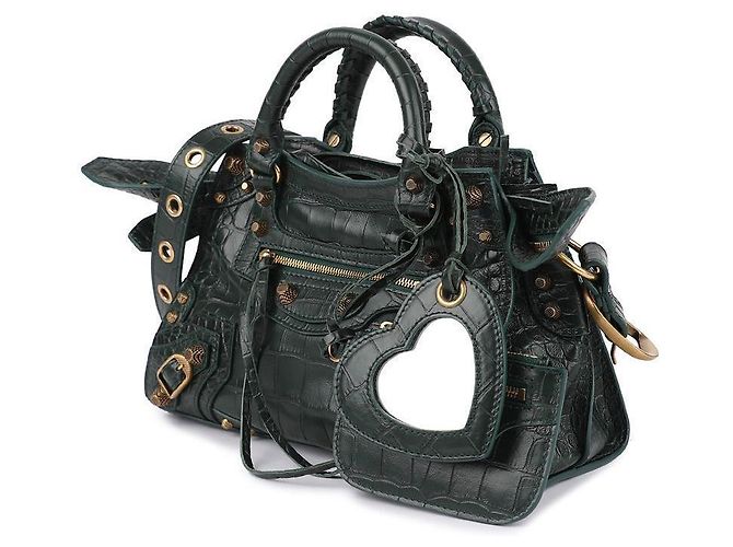Balenciaga Borsa Tote Crocs Neo Cagole Verde - vista 4