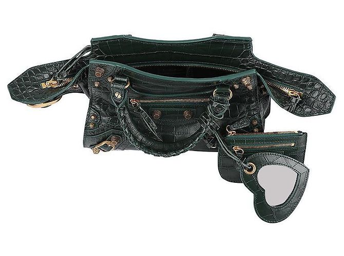 Balenciaga Borsa Tote Crocs Neo Cagole Verde - vista 7