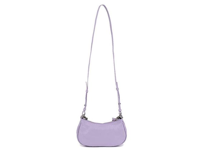 Balenciaga Borsa a spalla mini in pelle con catena Porpora - vista 5