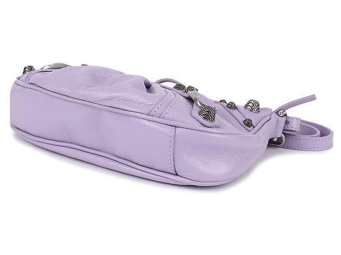 Balenciaga Borsa a spalla mini in pelle con catena Porpora - vista 6
