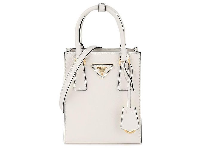 Prada Saffiano-Leder-Handtasche Weiß - Ansicht 3