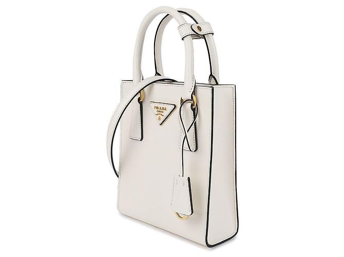 Prada Saffiano-Leder-Handtasche Weiß - Ansicht 4