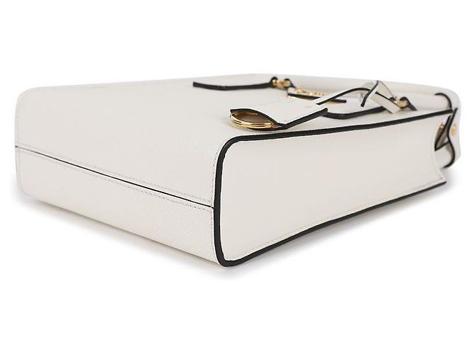 Prada Saffiano-Leder-Handtasche Weiß - Ansicht 6