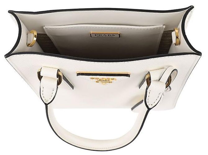 Prada Saffiano-Leder-Handtasche Weiß - Ansicht 7