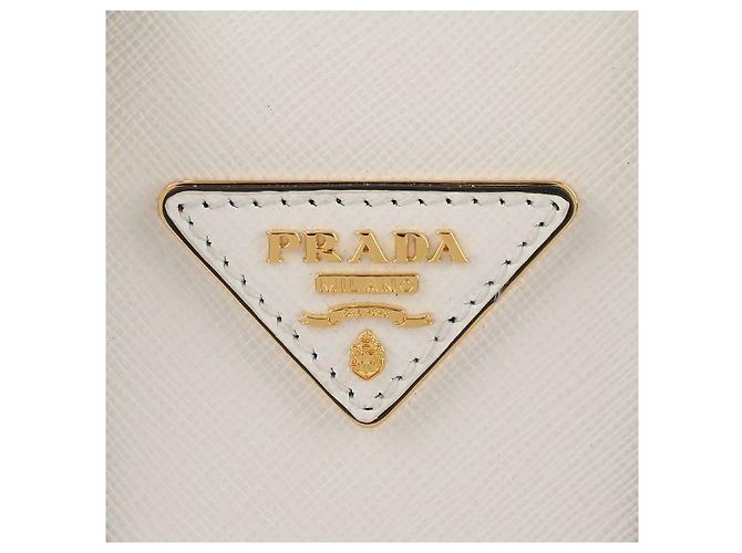 Prada Saffiano-Leder-Handtasche Weiß - Ansicht 9