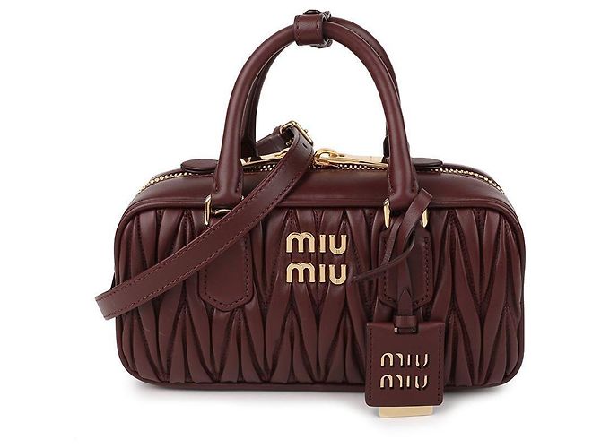 Miu Miu Borsa in pelle nappa Rosso - vista 3