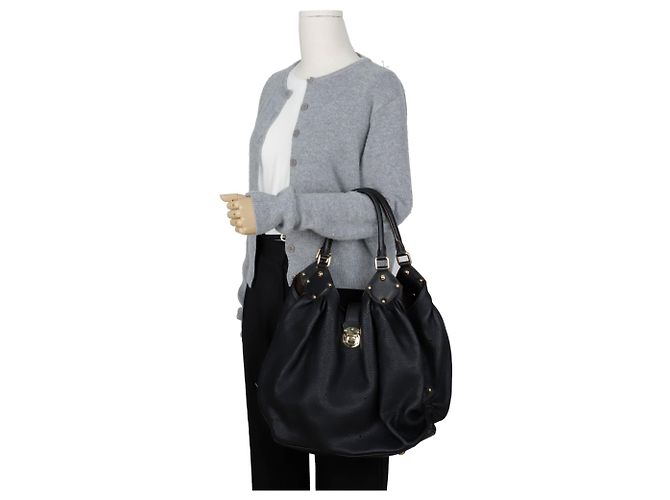 Louis Vuitton Borsa a Spalla Mahina Leo Nero - vista 9