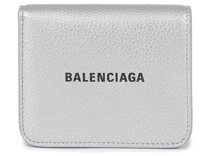 Balenciaga Cartera Logo Cash Plata - vista 3