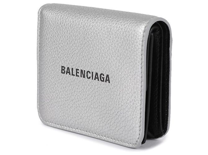 Balenciaga Cartera Logo Cash Plata - vista 4