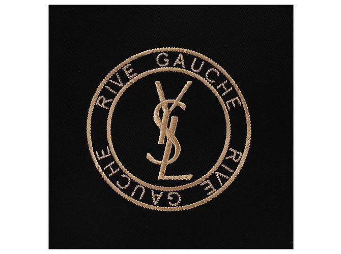 Saint Laurent Tote Bag aus Canvas mit gesticktem Logo Schwarz - Ansicht 9