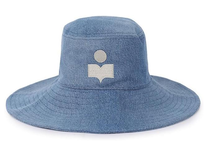 Isabel Marant Bucket Hat mit gesticktem Logo Blau - Ansicht 3