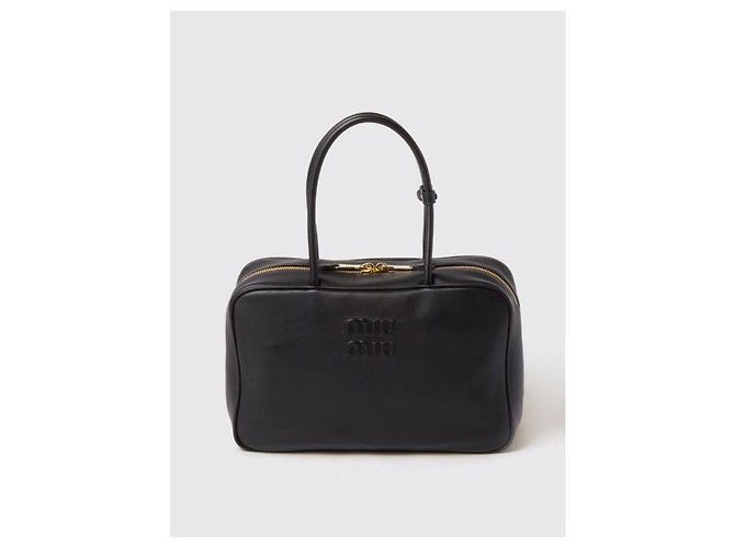 Miu Miu Borsa Grande in Pelle con Fiocco Nero - vista 3