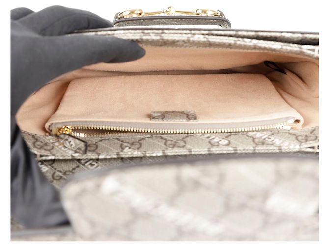 Gucci Borsa a tracolla piccola Horsebit Hacker Project Marrone - vista 8