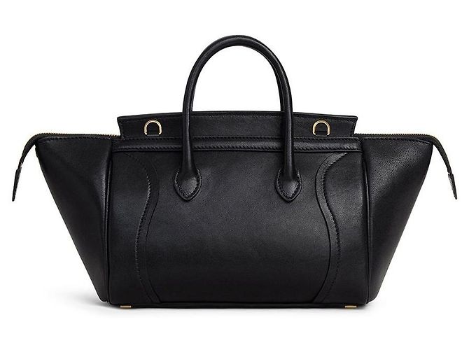 Luggage Céline Piccolo nuovo bagaglio in agnello nero morbido e lucido - vista 3