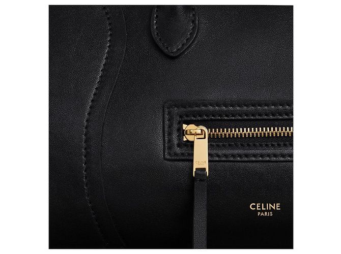 Luggage Céline Piccolo nuovo bagaglio in agnello nero morbido e lucido - vista 5