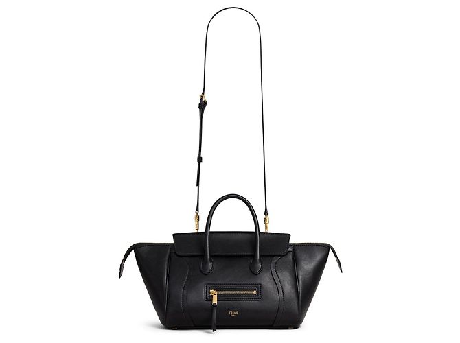 Luggage Céline Piccolo nuovo bagaglio in agnello nero morbido e lucido - vista 6