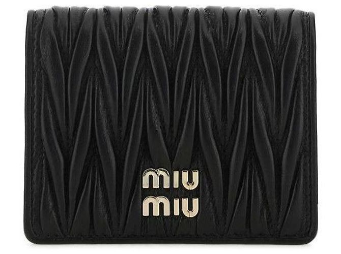 Miu Miu Nappa-Leder-Geldbörse Schwarz - Ansicht 3