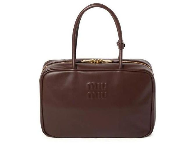 Miu Miu Leather Bow Bag Large Brown - view 4