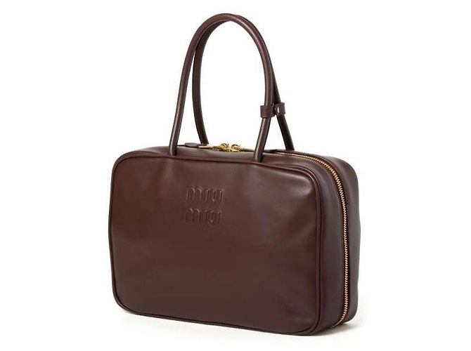 Miu Miu Leather Bow Bag Large Brown - view 5