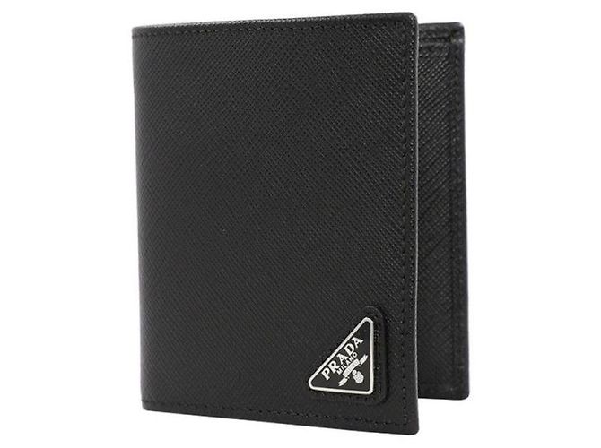 Prada Monedero de cuero Saffiano negro - vista 9