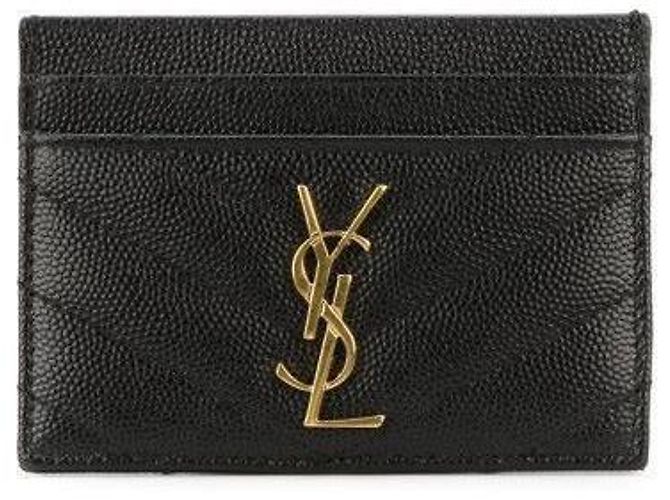 Saint Laurent Portafoglio matelassé con hardware dorato Nero - vista 2