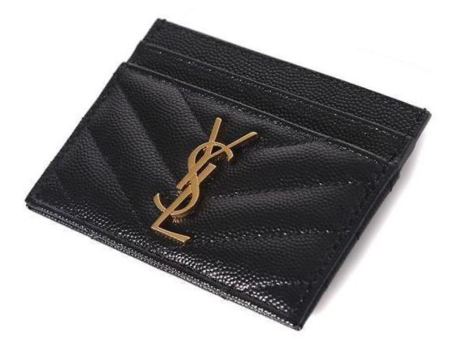 Saint Laurent Portafoglio matelassé con hardware dorato Nero - vista 3