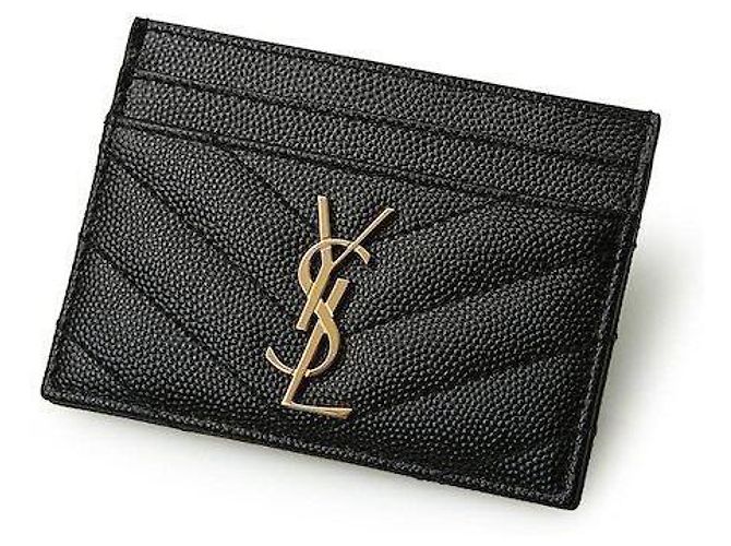 Saint Laurent Portafoglio matelassé con hardware dorato Nero - vista 5