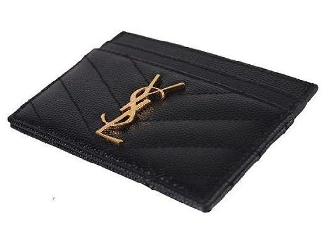 Saint Laurent Portafoglio matelassé con hardware dorato Nero - vista 7
