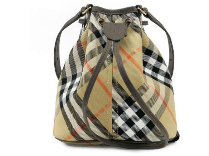 Burberry Mini borsa a secchiello con coulisse in sabbia Marrone - vista 6