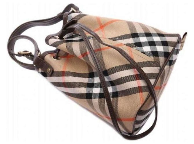 Burberry Mini borsa a secchiello con coulisse in sabbia Marrone - vista 9