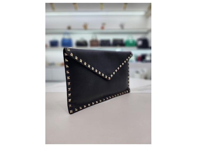 Valentino Borsa Clutch Envelope Rockstud Nero - vista 13