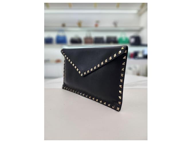 Valentino Borsa Clutch Envelope Rockstud Nero - vista 4