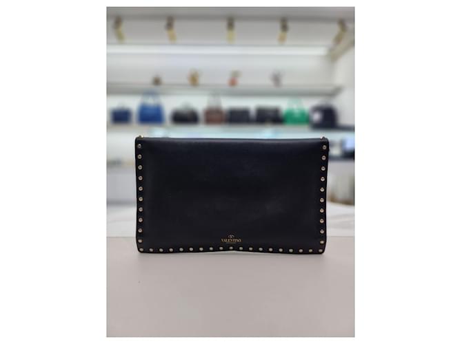 Valentino Borsa Clutch Envelope Rockstud Nero - vista 6
