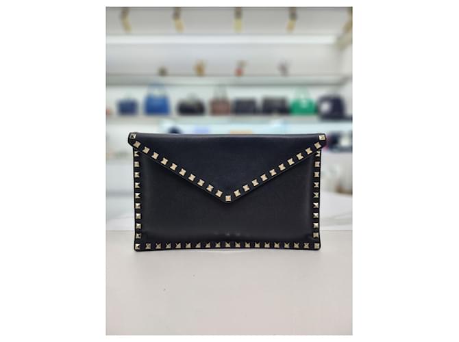 Valentino Borsa Clutch Envelope Rockstud Nero - vista 9
