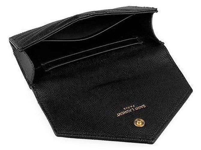 Saint Laurent Monogram Envelope Wallet with Gold Hardware Black - view 4