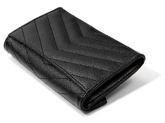 Saint Laurent Monogram Envelope Wallet with Gold Hardware Black - view 5