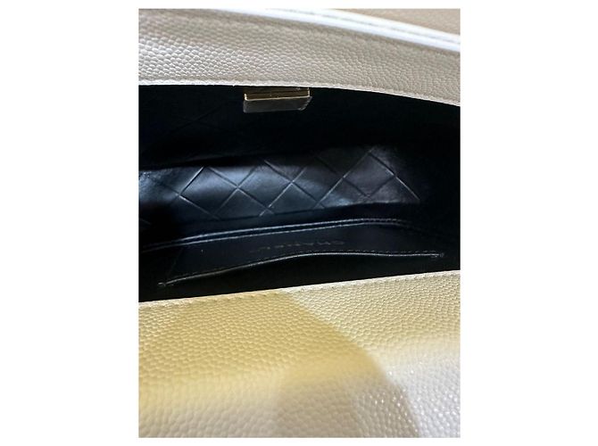 Chanel Borsa Messenger Mini Caviar Bianco Oro Spalla Crossbody - vista 7
