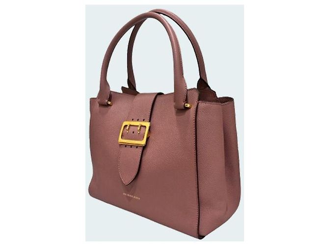 Burberry Bolsa de duas vias em couro texturizado com fivela Rosa - vista 2