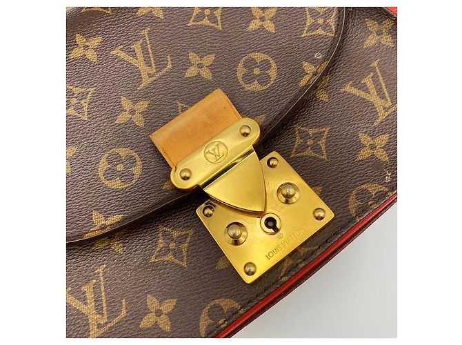 Louis Vuitton Borsa Tote Eden MM Monogramma Rosso Marrone - vista 7